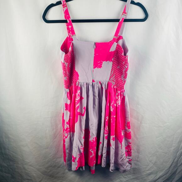 Anthropologie Amanda Uprichard Silk‎ Unicorn Dreams Pink Lavender Dress Medium - Picture 9 of 10